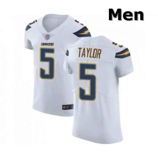 Men Los Angeles Chargers 5 Tyrod Taylor White Vapor Untouchable Elite Player Football Jersey